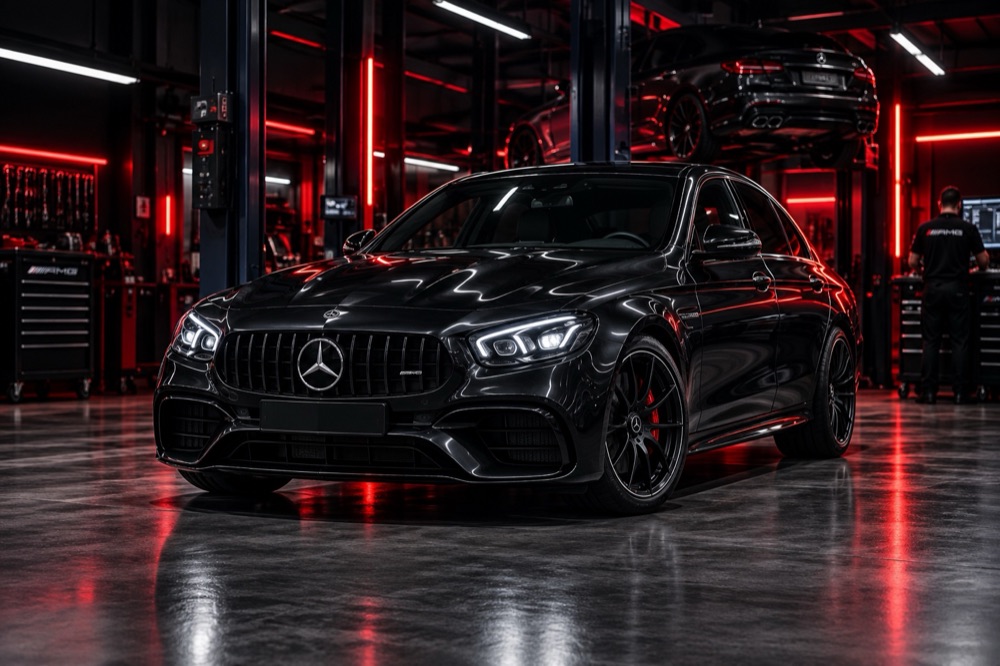 Mercedes-Benz E63 in the workshop